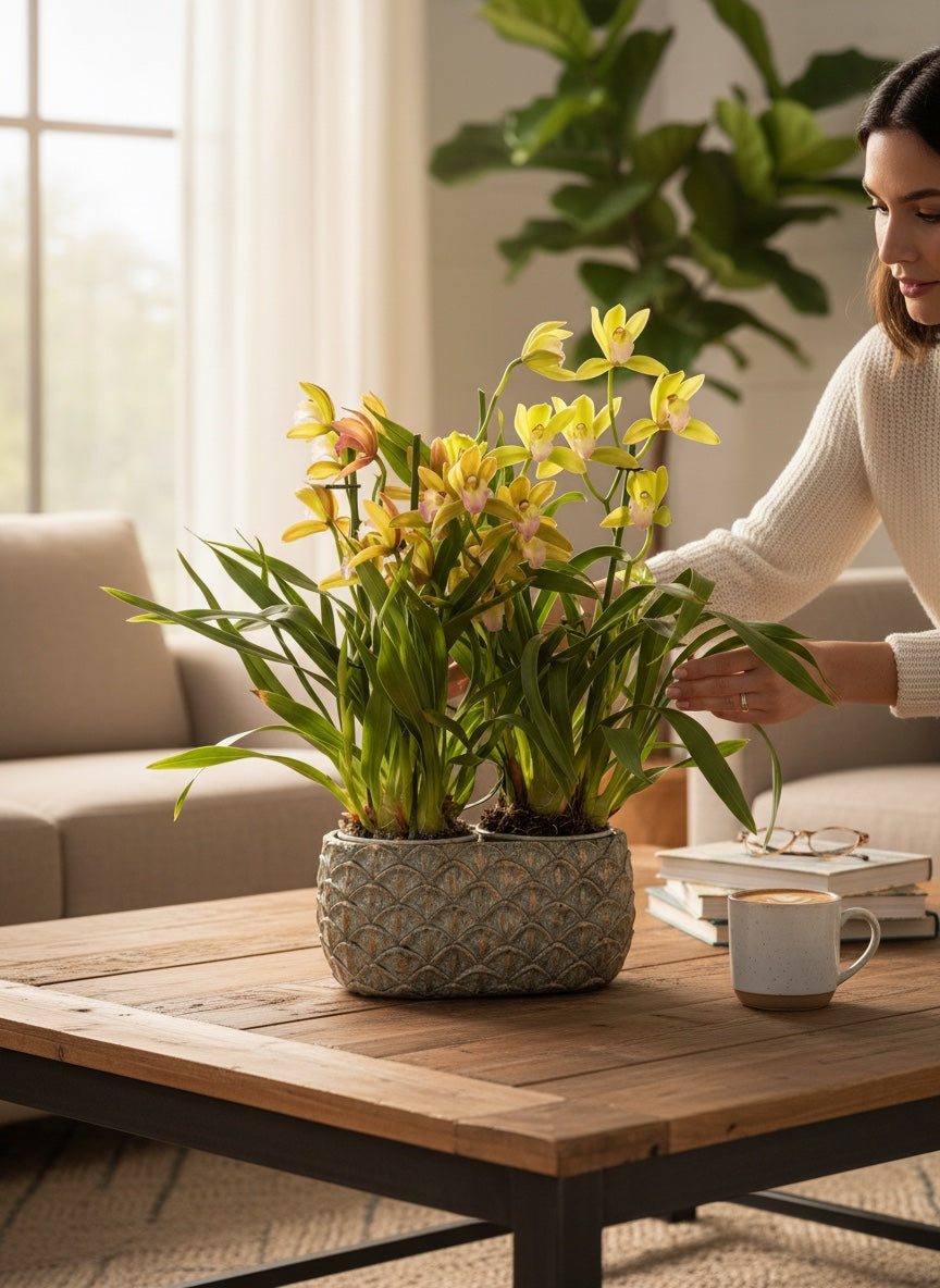 Cymbidium Orchid (Saksılı Aranjman)