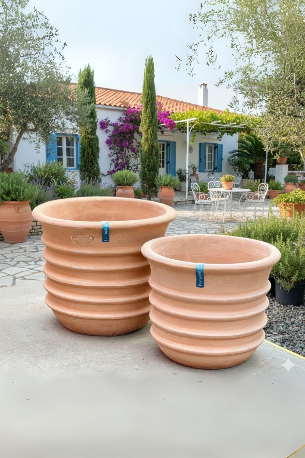 Exara Image Exara Terracotta Saksı: Halkalı Tasarım Büyük Boy Dış Mekan Saksısı ...