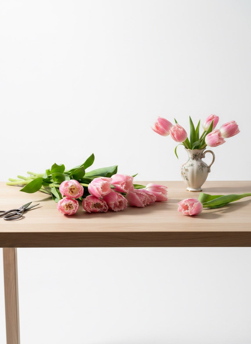 Pembe Fırfırlı Tulipa (20'li Pembe Lale Buketi)