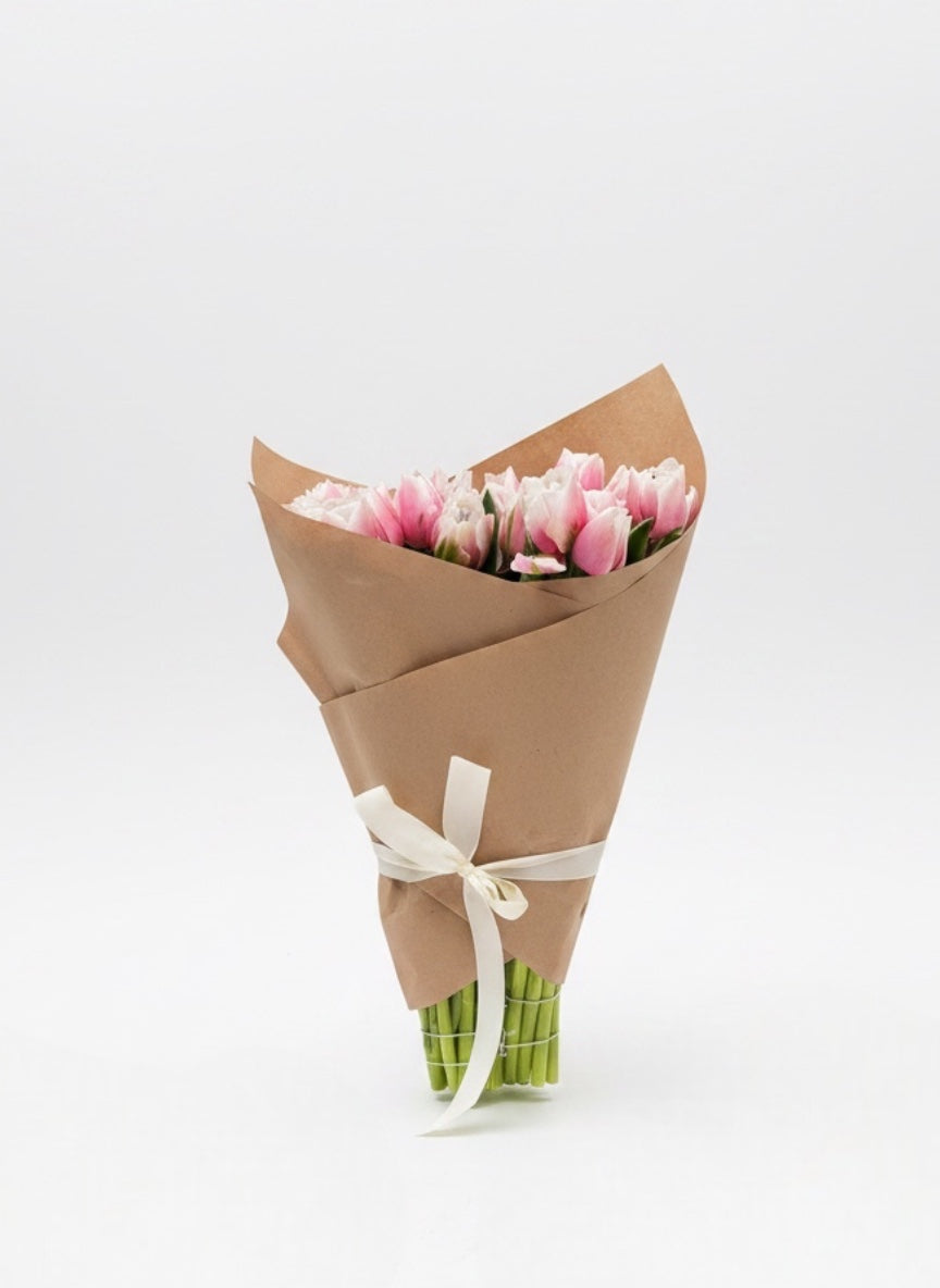 Pembe Beyaz Tulipa (20'li Pembe Lale Buketi)